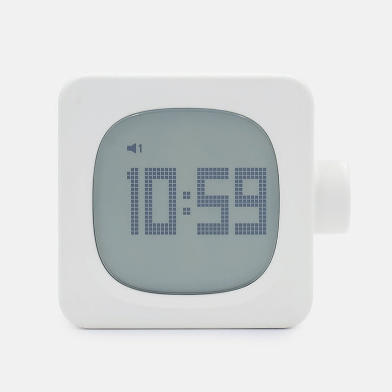 MUID square small alarm clock creative student couple watch bedroom bed head office electronic wake up light mini clock alfamoba