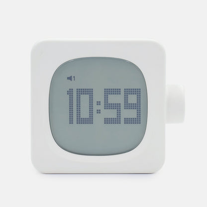 MUID square small alarm clock creative student couple watch bedroom bed head office electronic wake up light mini clock alfamoba