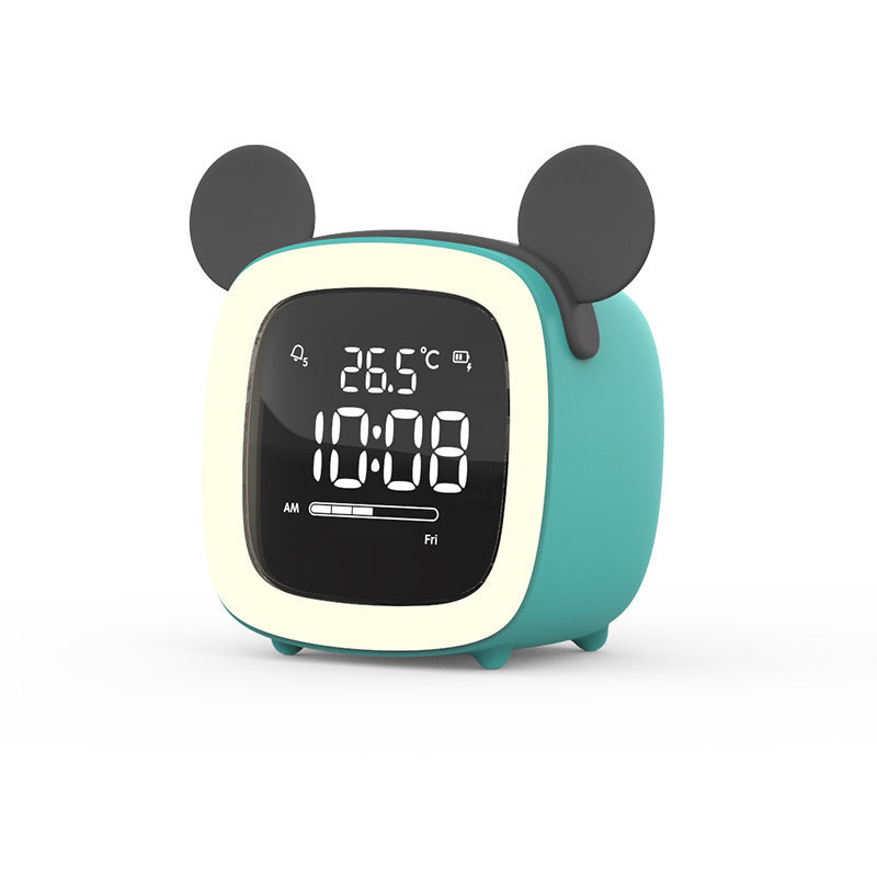 Cross-border new cute pet TV alarm clock creative student lazy dormitory digital clock USB charging student alarm clock alfamoba