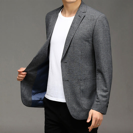 2021 spring new foreign trade suit male self-cultivation coat trend light business custom men's casual small suit alfamoba