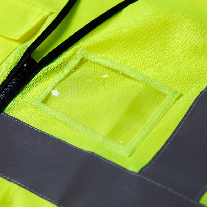 Factory direct supply of sanitation workers night reflective jacket multi-pocket reflective vest vest night riding reflective clothing alfamoba