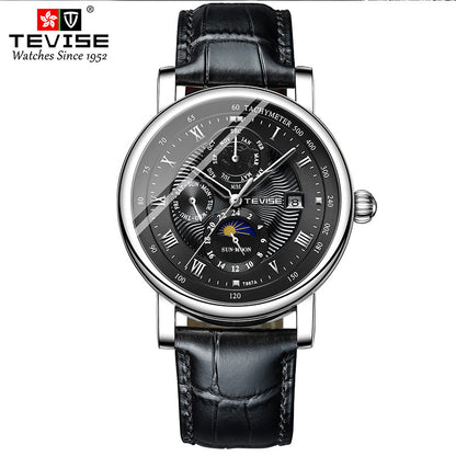 Text mechanical watch luxury high-end waterproof business form network red explosion models with men's watch mechanical watch men alfamoba