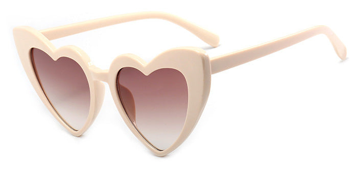 2018 new fashion love sunglasses, Liu Jialing, the same, ink, female, gradient, heart-shaped glasses, excellent alfamoba