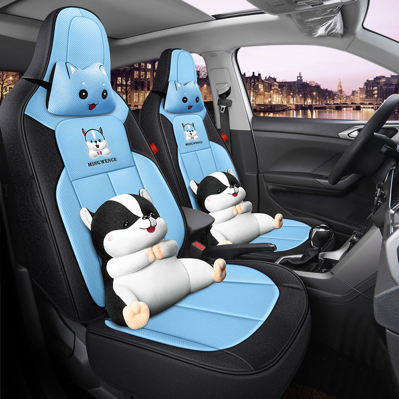 New special car custom applicable to Volkswagen POLO cartoon car seat belt breathable full package special car seat cover alfamoba