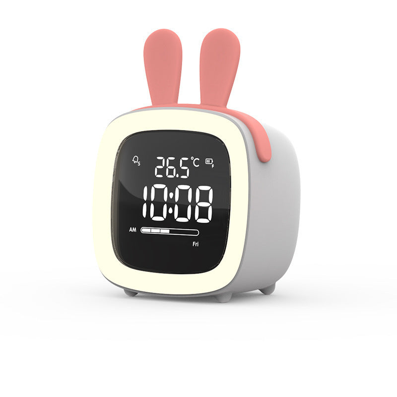 Cross-border new cute pet TV alarm clock creative student lazy dormitory digital clock USB charging student alarm clock alfamoba