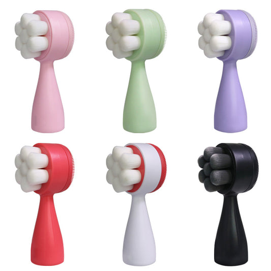 Silicone silicone double-sided cleansing brush Wan hair hand cleansing brush makeup to blackhead cleaning pore makeup tool alfamoba