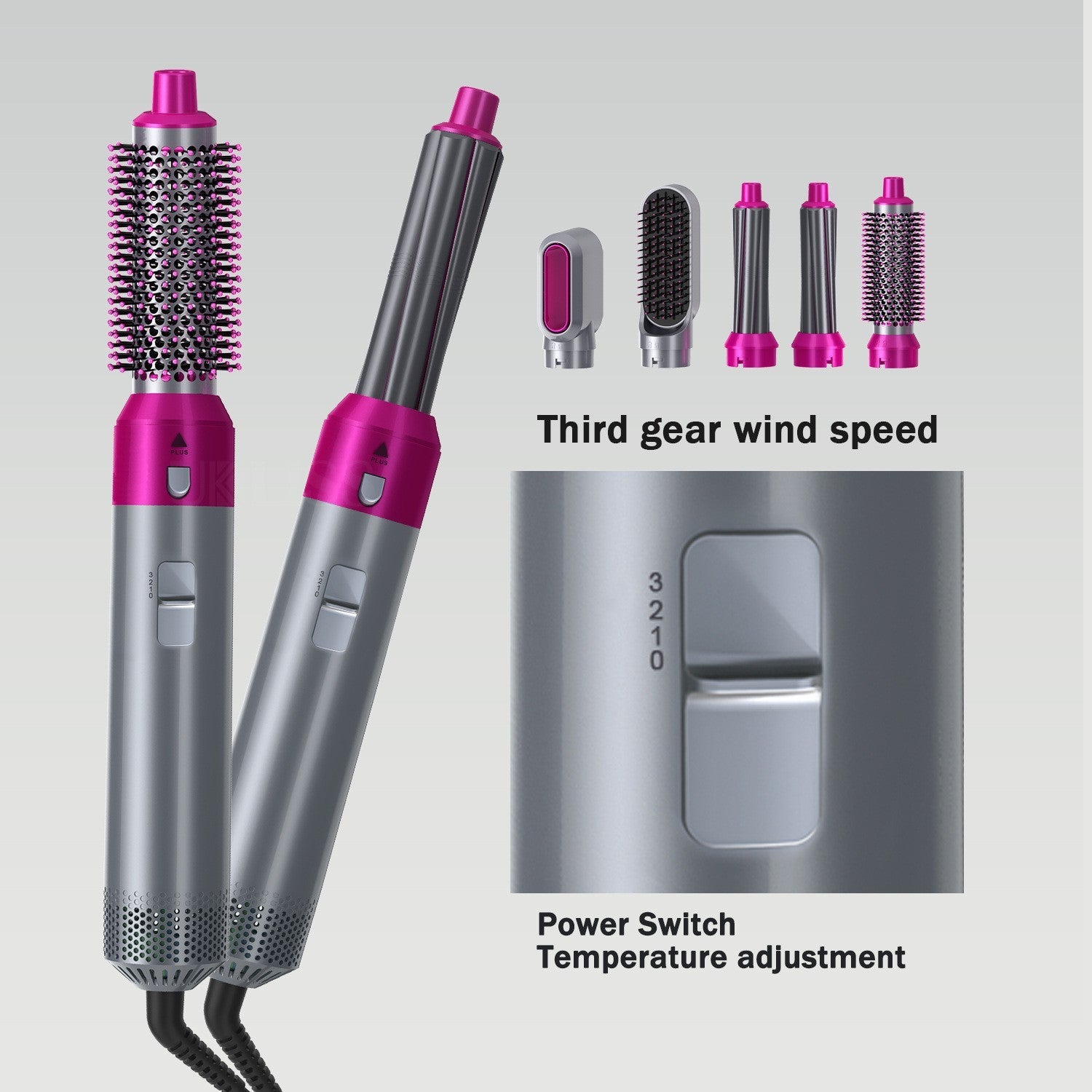 Cross-border e-commerce hair styling comb, electric hair dryer five-in-one hot air comb, automatic curling iron, curling straight alfamoba