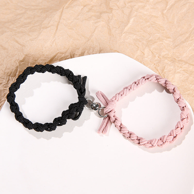 Phase Search couple bracelet a pair of small lens to send boyfriend small leather joint rope student girlfriend gift braided bracelet alfamoba