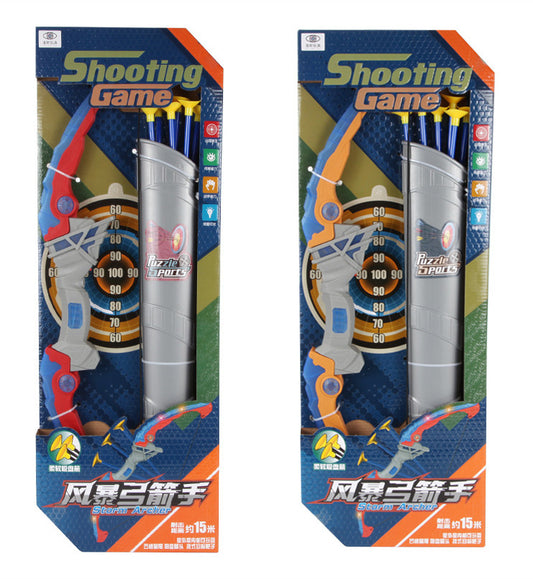 Wholesale storm shooter simulation bow arrow set toys with light new children's toys hot cross-border explosions alfamoba