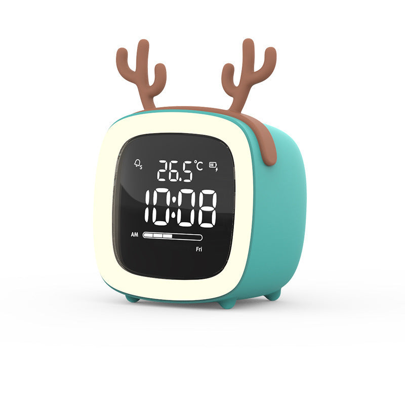 Cross-border new cute pet TV alarm clock creative student lazy dormitory digital clock USB charging student alarm clock alfamoba