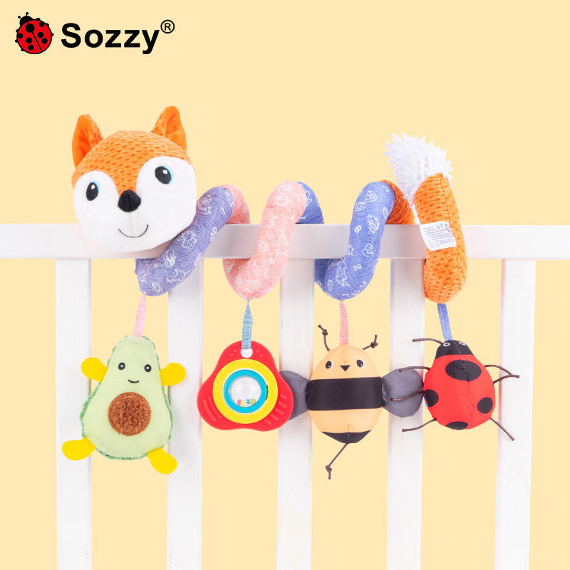 New SOZZY stroller windings fox animal bed winding baby with music paper rattle bed toy alfamoba