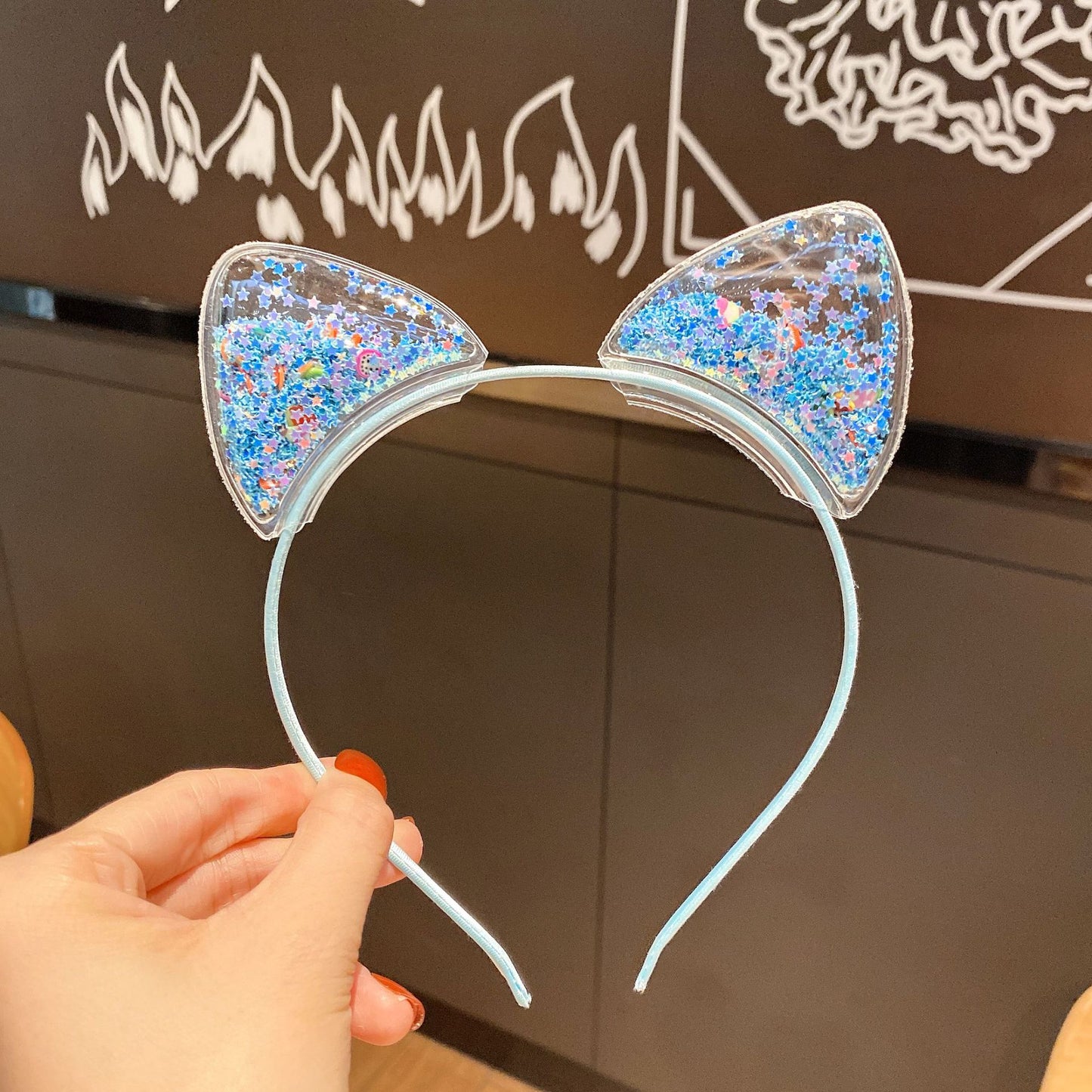 Korean version of the cute cat ear hair band female net red dragonfly crown pressure hair children's headband Korean princess hair decoration fairy alfamoba