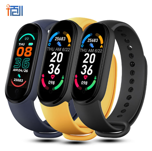 M6 smart bracelet heart rate blood pressure bluetooth step meter music weather sleep monitoring cross-border m6 smart sports bracelet alfamoba