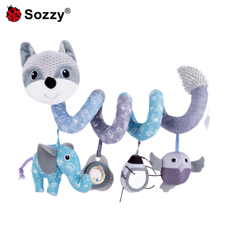 New SOZZY stroller windings fox animal bed winding baby with music paper rattle bed toy alfamoba