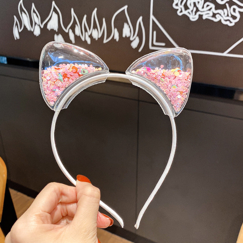 Korean version of the cute cat ear hair band female net red dragonfly crown pressure hair children's headband Korean princess hair decoration fairy alfamoba