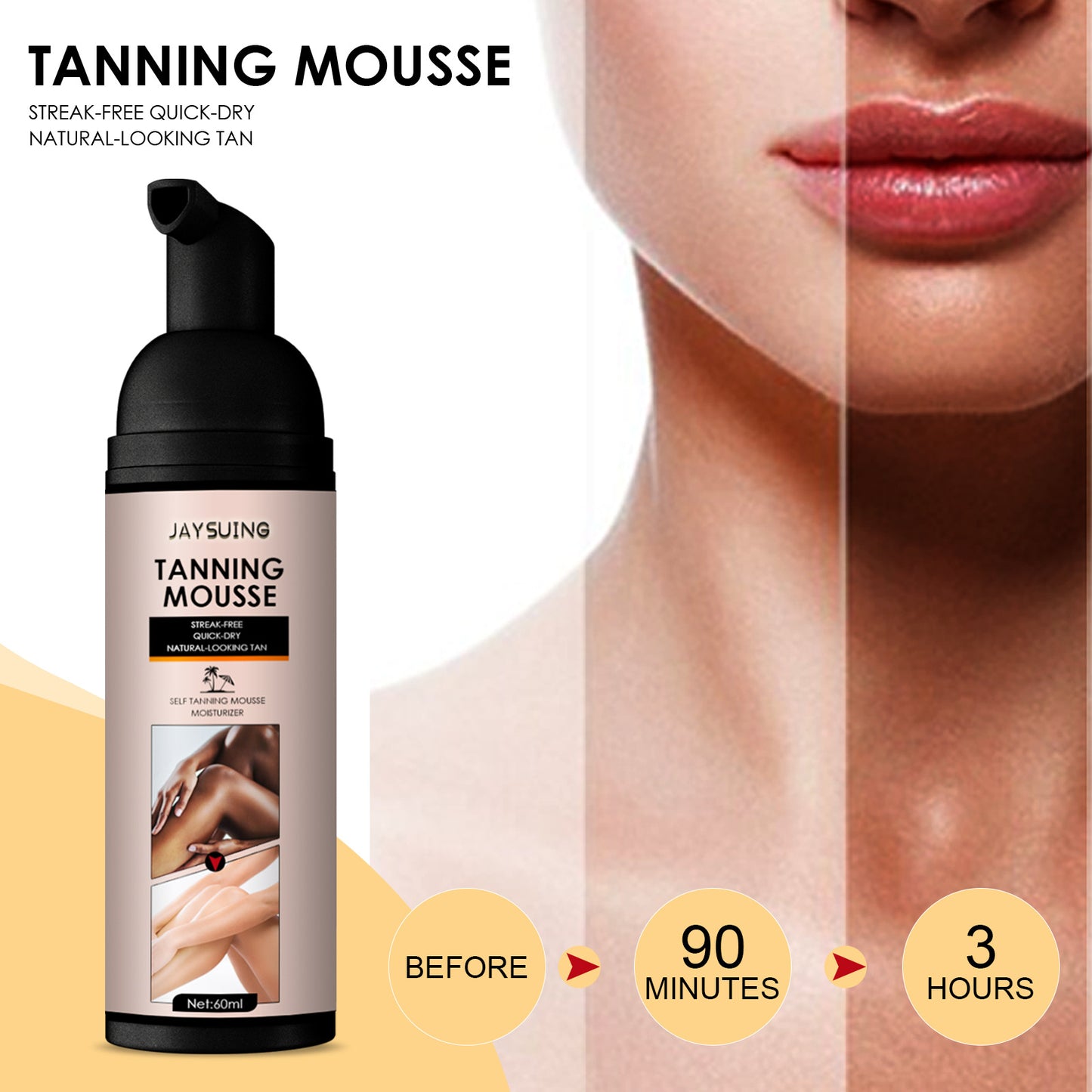 Tanning mousse summer self-tanning skin tanning skin tone moisturizing help tanning wheat bronzer moisturizing skin alfamoba