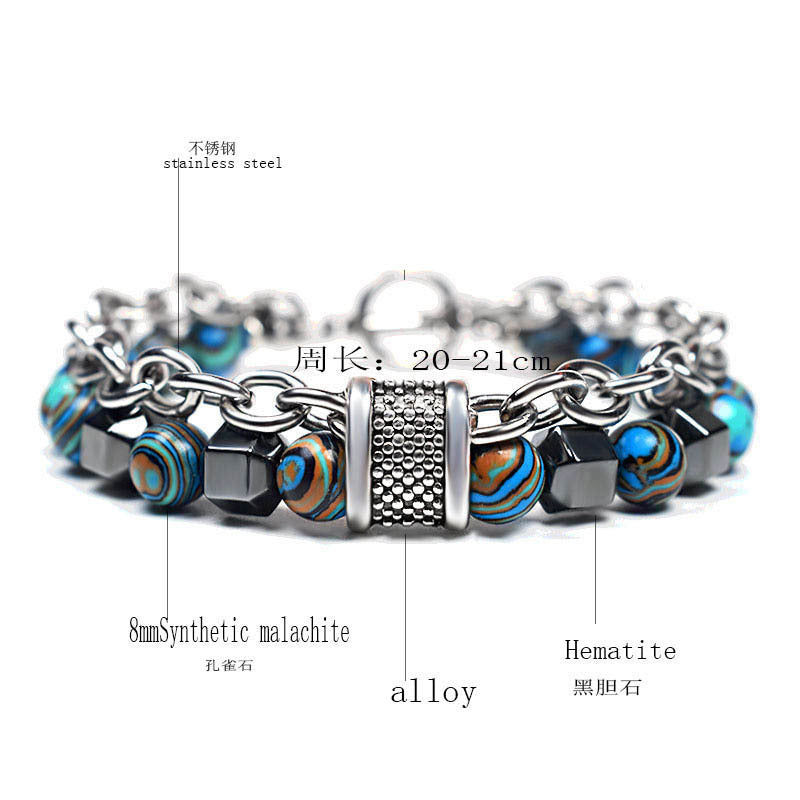 European and American men's peacock bracelet metal strings-pendulum new fashion hand string bracelet manufacturer sales alfamoba