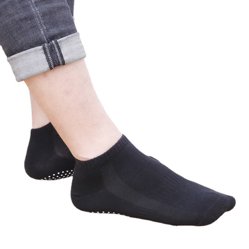 Dispensing yoga socks sweat-absorbing breathable boat socks trampoline socks indoor non-slip floor socks round head Pilates men's socks alfamoba