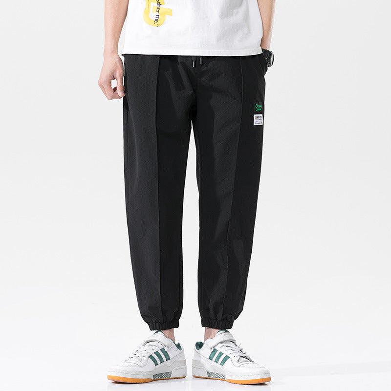 Summer men's casual exercise trousers Korean version of the tide loose Oversize beam adolescents nine-point guards alfamoba