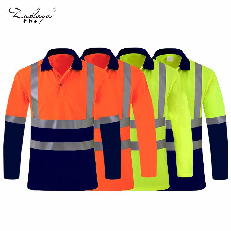 Factory direct sales foreign trade hot selling high quality quick-drying lapel top workwear style color reflective strip overalls alfamoba