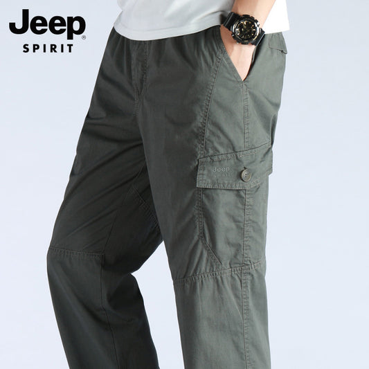 Jeep casual pants men's summer thin section 2021 loose straight men's business casual trousers new men's trousers alfamoba