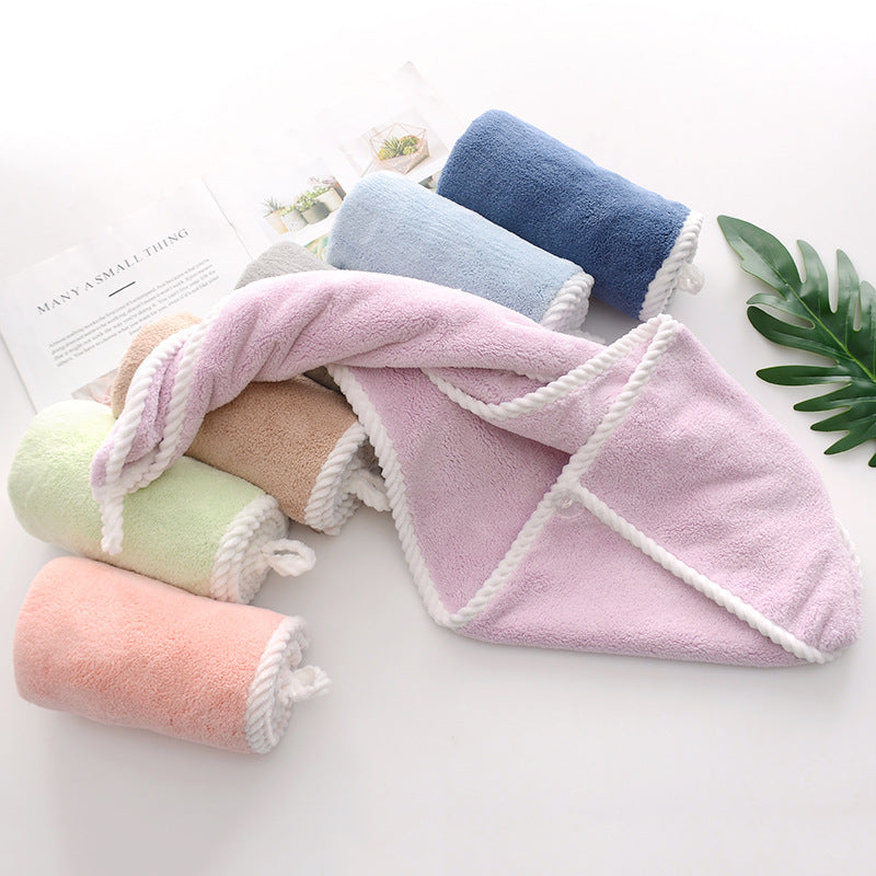 Factory direct shampoo towel lace dry hats water-absorbent bath cap female thick soft gift bag head towel dry towel alfamoba