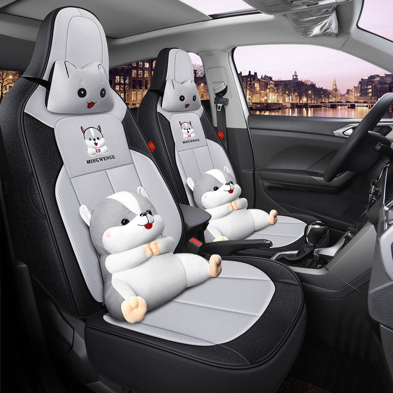 New special car custom applicable to Volkswagen POLO cartoon car seat belt breathable full package special car seat cover alfamoba