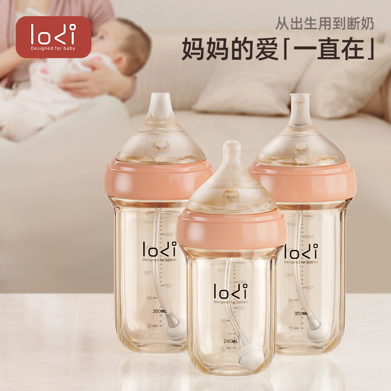 LODI Lidi Bottle Newborn Infants 0-6 Months 1-2-3 Years Old Duck Mouth Sucker Cup Anti Inflation PPSU Bottle alfamoba