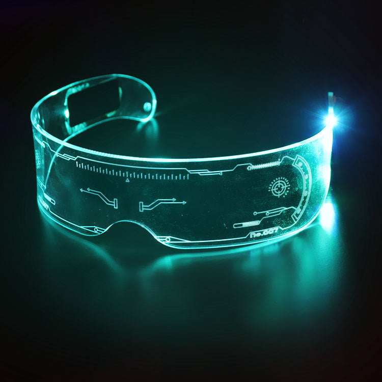 Amazon Source LED Illuminated Tech Glasses Christmas Party Bar Dance Illuminated Acrylic Goggles alfamoba