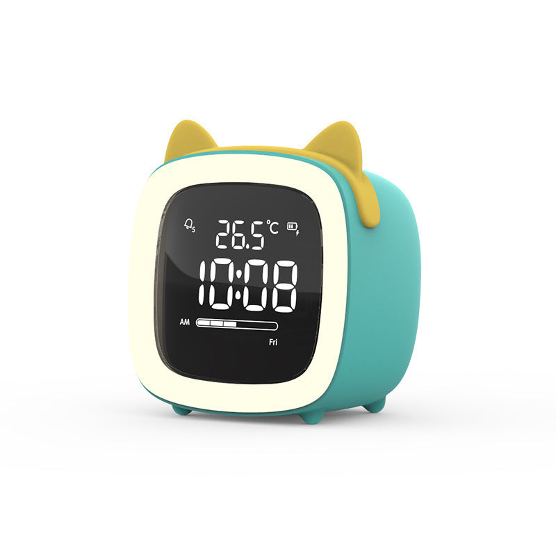 Cross-border new cute pet TV alarm clock creative student lazy dormitory digital clock USB charging student alarm clock alfamoba