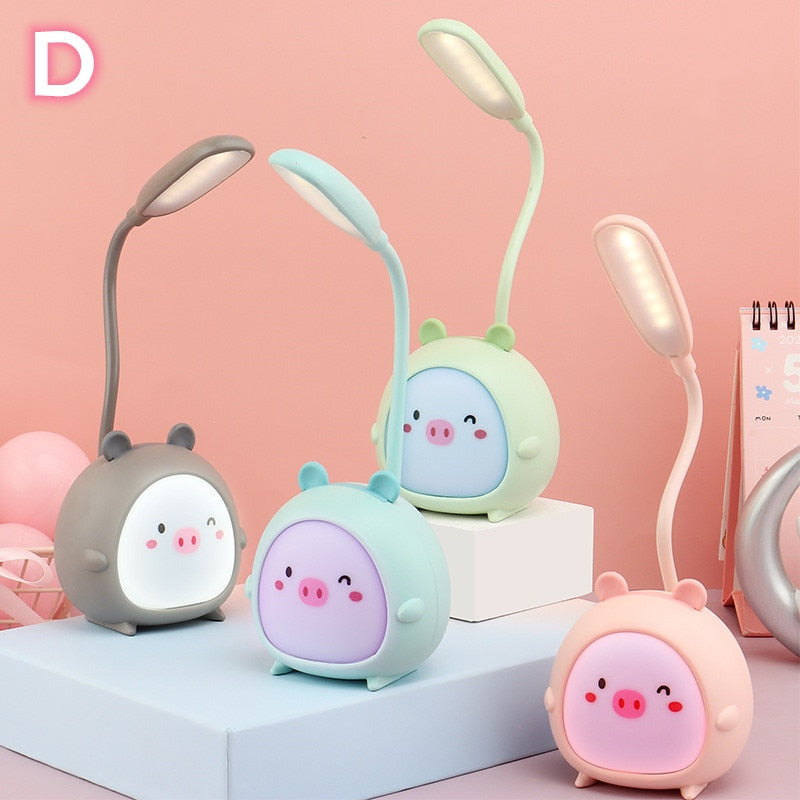 Cartoon Desk Lamp Eye Protection Energy-saving Reading Lamp USB Charging Sleeping Night Light LED Table Lamp for Kids Gift alfredo.barrella7