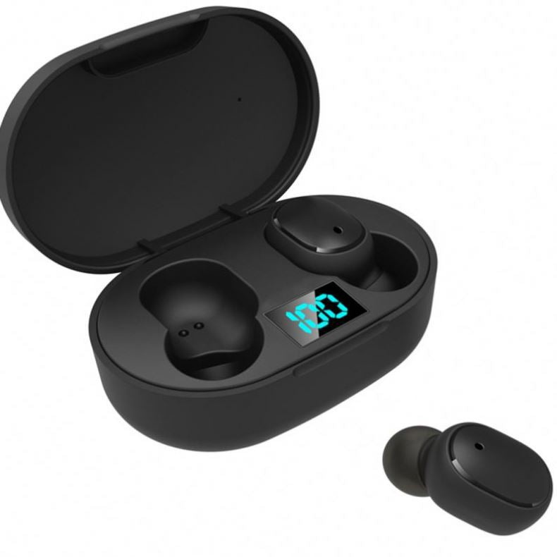 New E6s Smart Digital Display Bluetooth Headset Wireless Sports Mini Headset Stereo in-Ear alfamoba