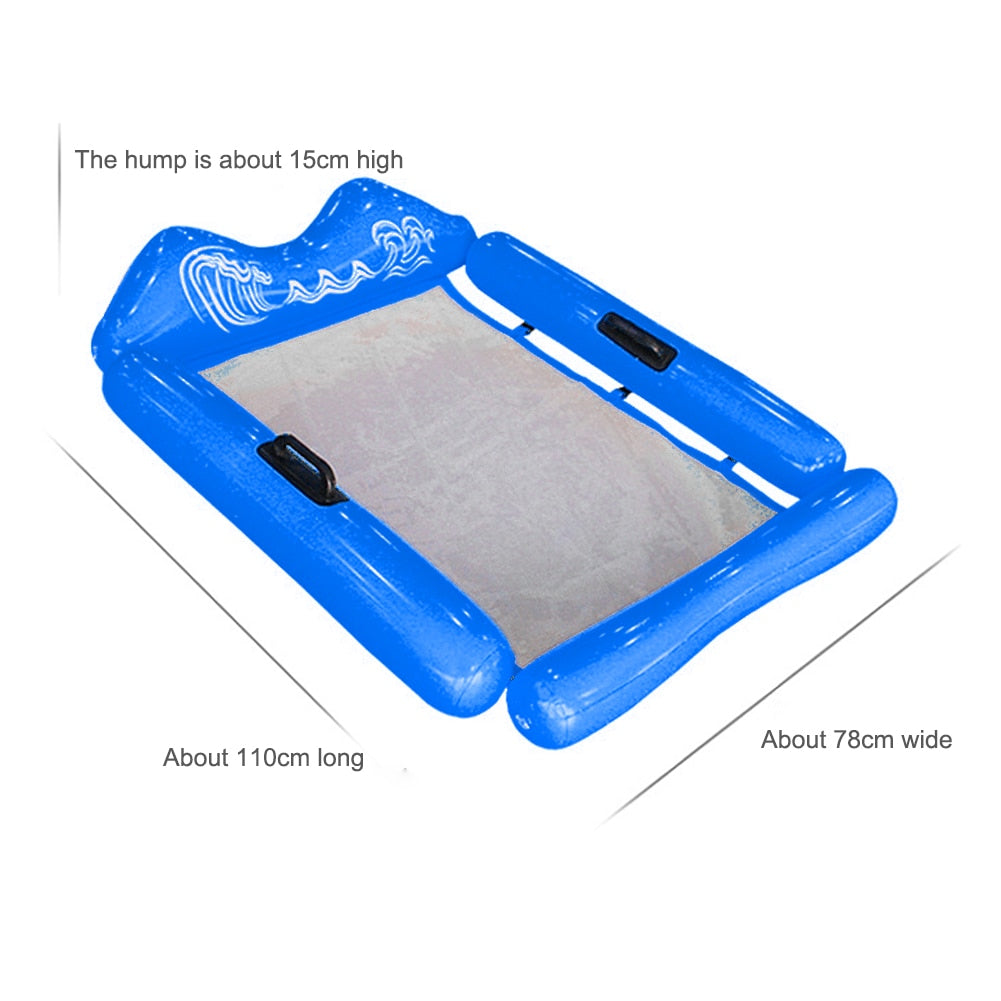 PVC Inflatable Floating Row Sunbath Bed Summer Swimming Pool Party Beach Water Lounger Chairs Pool Air Mattresses alfamoba