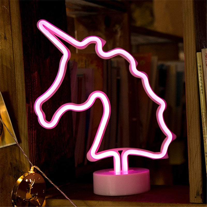 Rainbow Unicorn Neon Led Night Lamp Girls Bedroom Warm Night Light Room Decoration 3d Acrylic Table Desk Lamp Gifts alfredo.barrella7