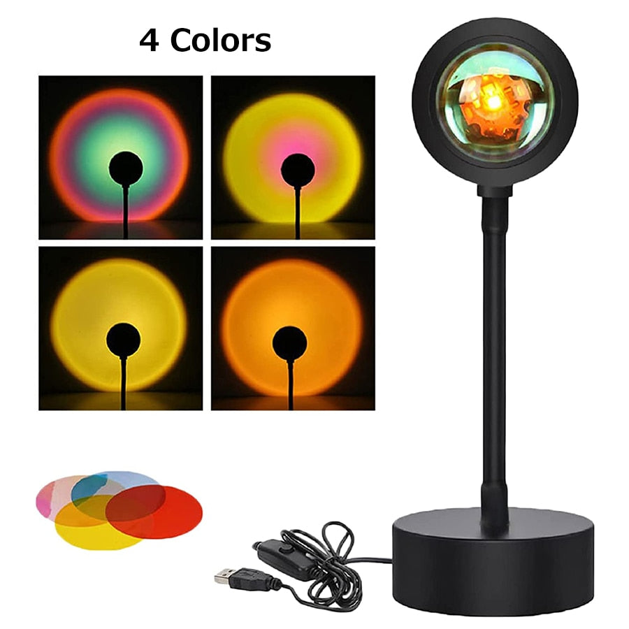 Smart Bluetooth Sunset Projection Lamp Sunset Projector Night Light APP Remote Led Lights for Room Decoration Photography Gifts alfamoba