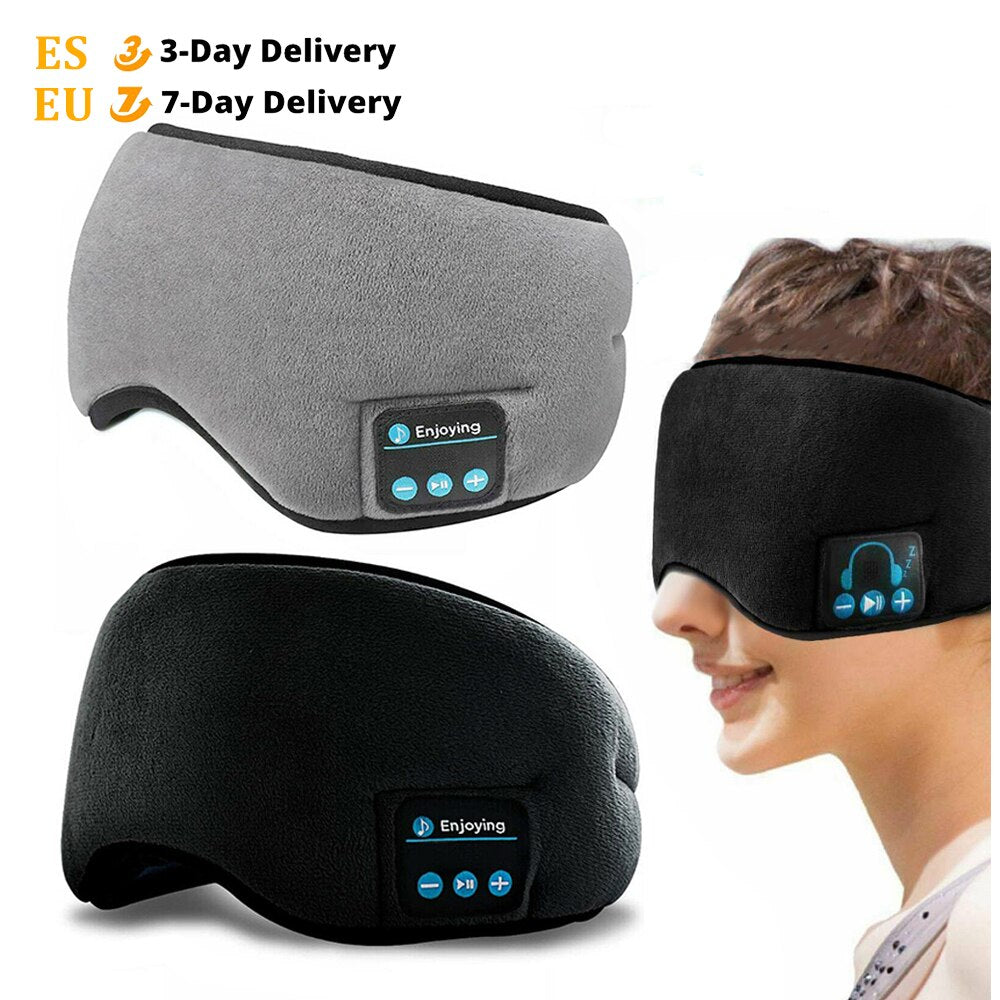 Travel Rest Aid Eye Mask Sleeping Eye Cover Padded Soft Eyes Mask Blindfold Eyepatch Bluetooth Music Eyepatch Relax Beauty Tools alfamoba