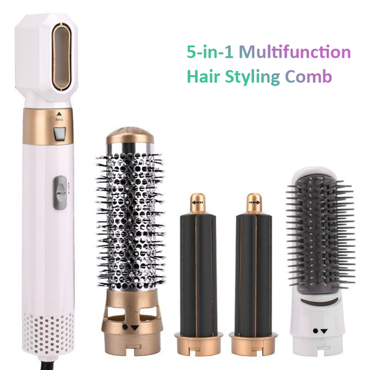 Cross-border e-commerce hair styling comb, electric hair dryer five-in-one hot air comb, automatic curling iron, curling straight alfamoba