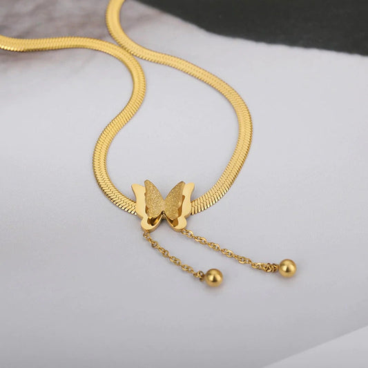 Golden Butterfly Necklace alfamoba