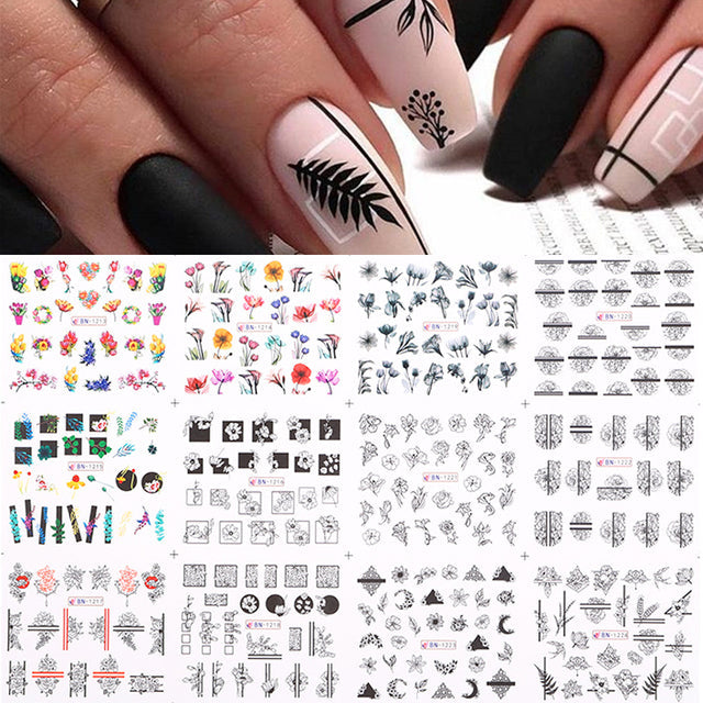 Nail Sticker 12Pcs/Set Artistic (New) alfamoba