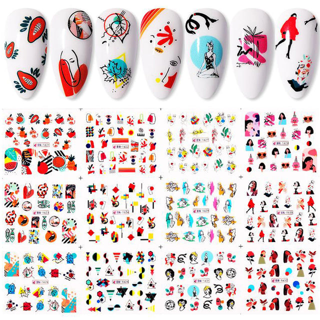 Nail Sticker 12Pcs/Set Artistic (New) alfamoba