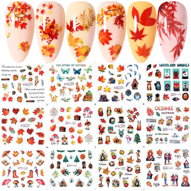 Nail Sticker 12Pcs/Set Artistic (New) alfamoba