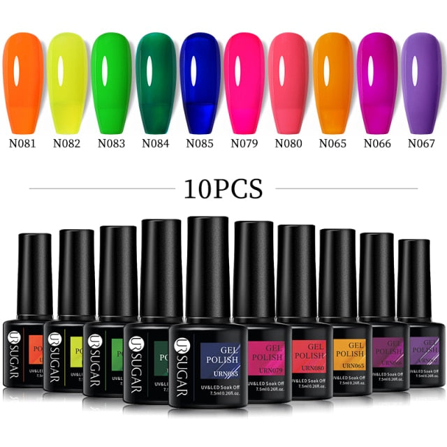 UR SUGAR Gel Nail Polish Set Neon - 10Pcs/set alfamoba