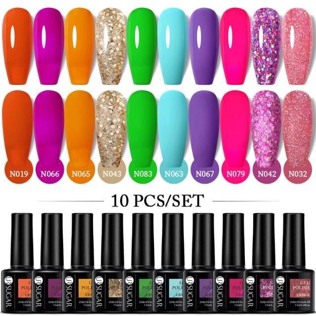 UR SUGAR Gel Nail Polish Set Neon - 10Pcs/set alfamoba