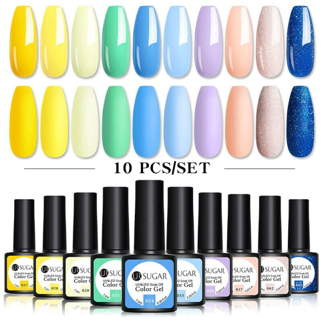 UR SUGAR Gel Nail Polish Set Neon - 10Pcs/set alfamoba