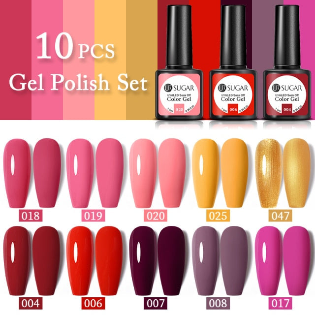 UR SUGAR Gel Nail Polish Set Neon - 10Pcs/set alfamoba