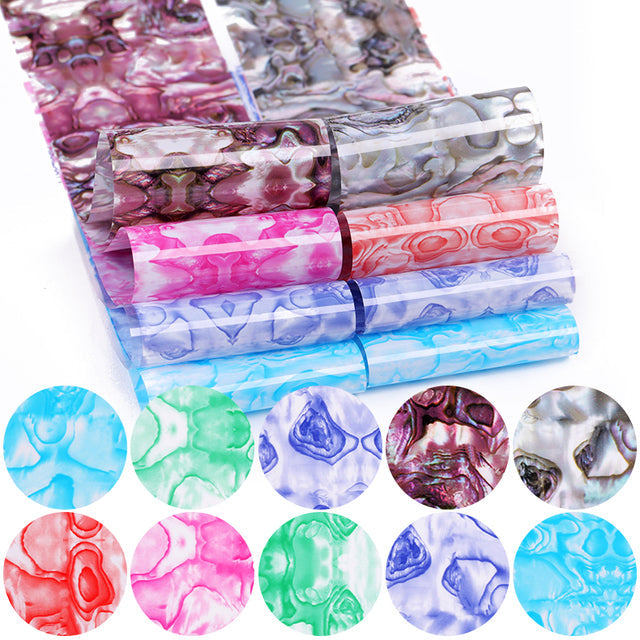 Nail Transfer Foil - 10Pcs/Set alfamoba